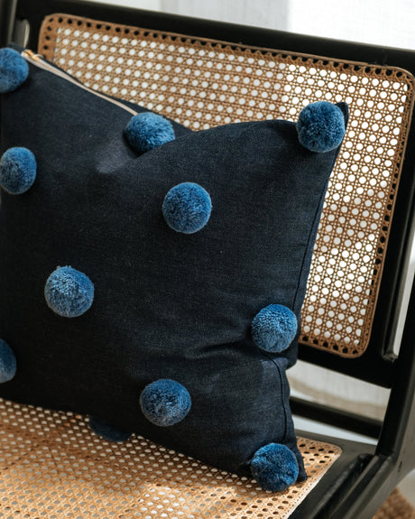 Pom Pom Pillow Blue - Pepper B.
