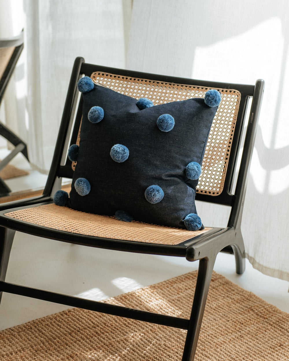 Pom Pom Pillow Blue - Pepper B.